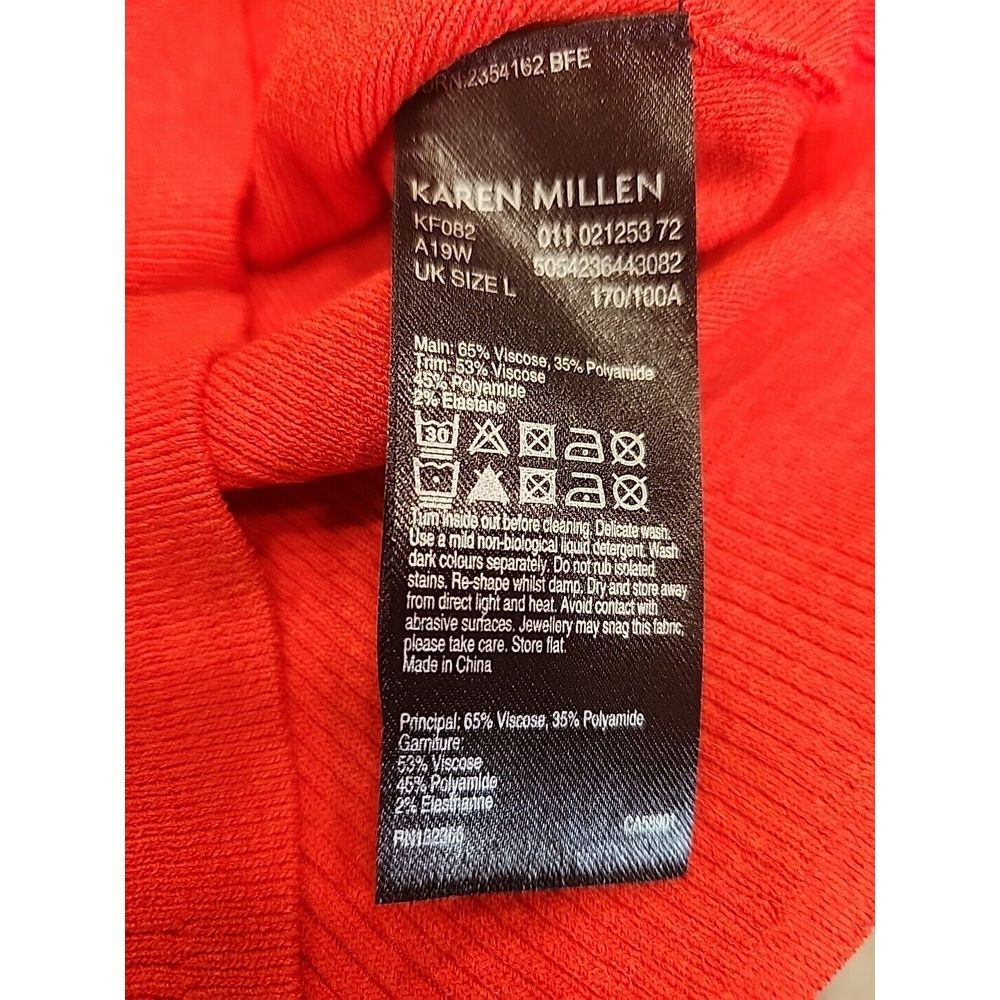 Karen Millen Womens UK L Orange Shirt Blouse W Beach Necklace - Picture 6 of 7